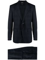 Zegna single-breasted checked wool suit - Bleu - thumbnail