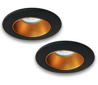 Set van 2 Zwart met goudkleur Inbouw Ledspot Aruba, 5 Watt Set van 2 Zwart met goudkleur Inbouw Ledspot Aruba, 5 Watt