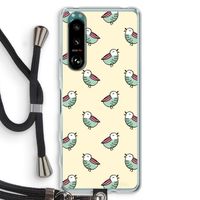 Vogeltjes: Sony Xperia 5 III Transparant Hoesje met koord