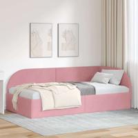 Hoekbedframe met hoofdeinde Roze 90 x 200 cm Fluweel