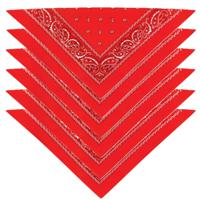 Bandana - 6x - rood - boeren zakdoek - dames/heren - driehoek - cowboy verkleedkleding - thumbnail