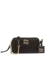 Miu Miu mini sac matelassé en cuir nappa - Noir - thumbnail