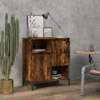 Dressoir 60x35x70 cm bewerkt hout gerookt eikenkleurig