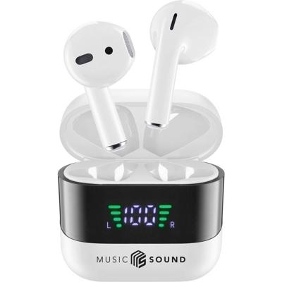 Cellularline In Ear headset Bluetooth, Draadloos Wit, Zwart Oplaadbox, Indicator voor batterijstatus, Volumeregeling