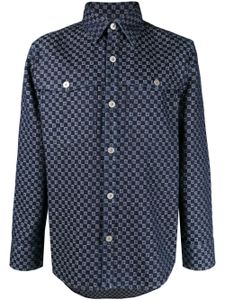 Balmain chemise en jean à motif monogrammé en jacquard - Bleu