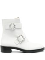 Stuart Weitzman bottines Ryder à bride à boucle - Blanc