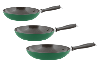 Sambonet Koekenpannenset Vintage ø 20, 24 & 28 cm - Groen - Ook inductie geschikt