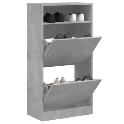 VidaXL Schoenenkast 60x34x116 cm bewerkt hout betongrijs