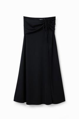 Midi-rok met split - BLACK - L