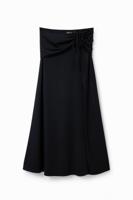 Midi-rok met split - BLACK - L
