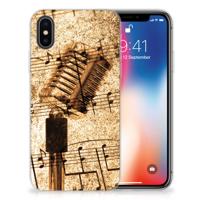 Apple iPhone X | Xs | Siliconen hoesje | met foto Bladmuziek