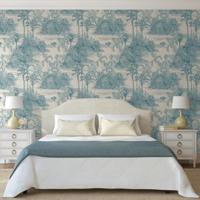 DUTCH WALLCOVERINGS DUTCH WALLCOVERINGS Behang Tropical beige en lichtblauw