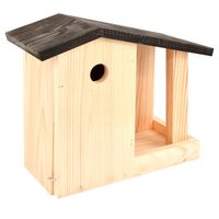 Vogelhuisje / nestkastje en voedertafel 24,4 cm - thumbnail