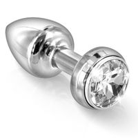 diogol - annixitting vibrerende butt plug zilver 3 - thumbnail