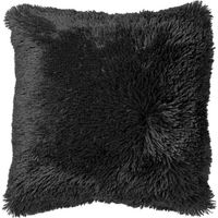 Dutch Decor - FLUFFY - Kussenhoes 60x60 cm - superzacht - XL kussensloop - Raven - zwart - thumbnail