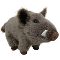 Nature Planet Knuffeldier wild zwijn - zachte pluche stof - veel details - grijs - 15 cm Nature Planet Knuffeldier wild zwijn - zachte pluche stof - veel details - grijs - 15 cm