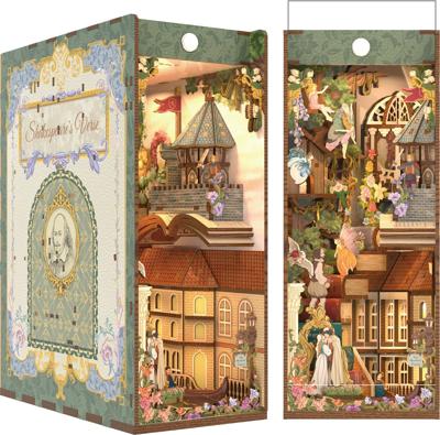 Tone-cheer Book Nook Shakespeare's Verse DIY Modelbouw Knutselen