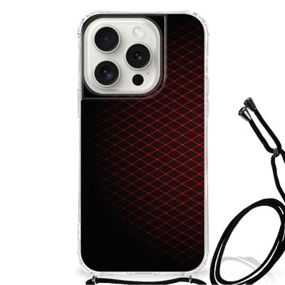 iPhone 15 Pro Doorzichtige Silicone Hoesje Geruit Rood iPhone 15 Pro Doorzichtige Silicone Hoesje Geruit Rood