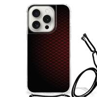 iPhone 15 Pro Doorzichtige Silicone Hoesje Geruit Rood