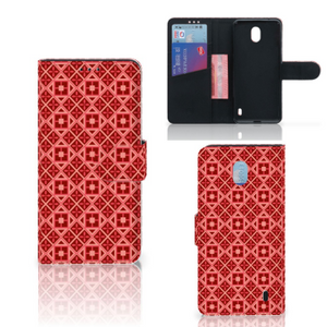 Nokia 1 Plus Telefoon Hoesje Batik Rood