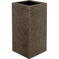 Luca Lifestyle Cube hoge plantenbak Struttura 40x40x100 cm bruin - thumbnail