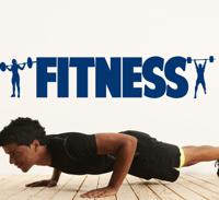 Stickers sport Fitness monocolor tekst met - thumbnail