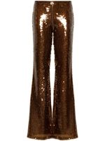 Alberta Ferretti pantalon évasé à sequins - Marron - thumbnail