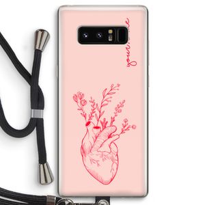 Blooming Heart: Samsung Galaxy Note 8 Transparant Hoesje met koord