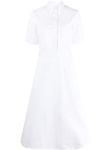 Thom Browne robe-chemise évasée à manches courtes - Blanc