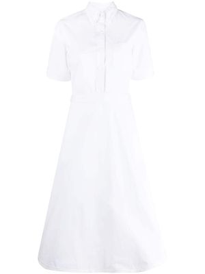 Thom Browne robe-chemise évasée à manches courtes - Blanc