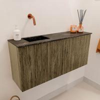 Toiletmeubel Mondiaz Joya Dlux | 90 cm | Meubelkleur Dusk | Faye wastafel Lava Wasbak Links | Zonder kraangat(en)