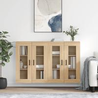 Hangkasten 2 st bewerkt hout sonoma eikenkleurig