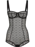 Dolce & Gabbana soutien-gorge en tulle à motif en jacquard - Noir