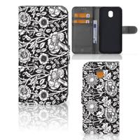 Samsung Galaxy J5 2017 Hoesje Black Flowers Samsung Galaxy J5 2017 Hoesje Black Flowers
