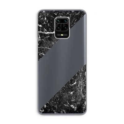 Zwart marmer: Xiaomi Redmi Note 9 Pro Transparant Hoesje