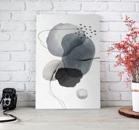 Abstracte vormen donkere canvas kunst