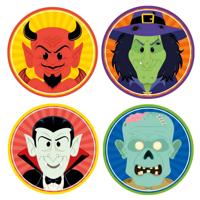 Halloween onderzetters - 40x stuks - horror duivel / heks / vampier / zombie - karton