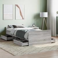 Bedframe met hoofd- en voeteneinde grijs sonoma 90x200 cm