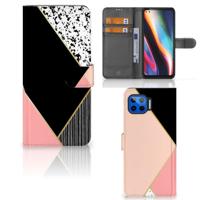 Motorola Moto G 5G Plus | Book Case | Zwart Roze Vormen
