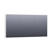 Brauer Impress Deluxe Spiegelkast - 140 cm - met interne en externe Verlichting - 3 Dubbelzijdige Spiegeldeuren - Hoogglans Wit