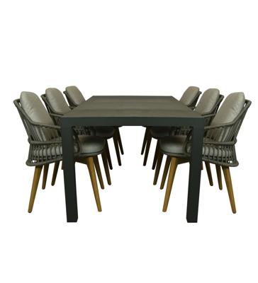 Qopps Levas tuintafel met 4SO Sempre dining tuinstoel