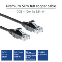 ACT Zwarte 3 meter LSZH U/UTP CAT6 datacenter slimline patchkabel snagless met RJ45 connectoren - thumbnail