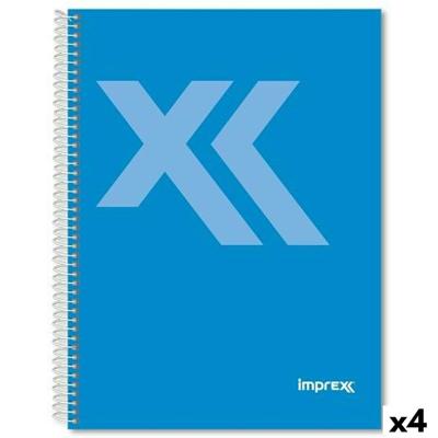 Schrift Imprex Blauw A5 80 Lakens (4 Stuks)