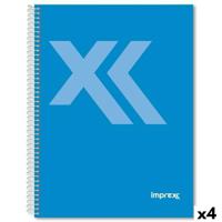 Schrift Imprex Blauw A5 80 Lakens (4 Stuks)