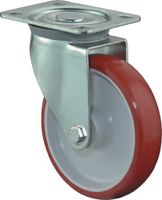 BS Rollen Zwenkwiel | wiel-d. 80 mm draagvermogen 125 kg | polyurethaan | plaat L104xB80 mm verf wiel rood | 1 stuk - L400.B31.080 L400.B31.080 - thumbnail