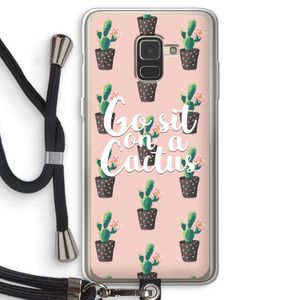 Cactus quote: Samsung Galaxy A8 (2018) Transparant Hoesje met koord