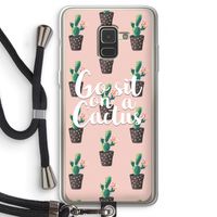 Cactus quote: Samsung Galaxy A8 (2018) Transparant Hoesje met koord