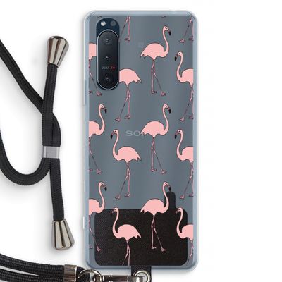 Anything Flamingoes: Sony Xperia 5 II Transparant Hoesje met koord
