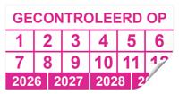 Keuringssticker gecontroleerd op rechthoek 100 stuks of meer 50 x 25 mm - 250 stuks (op rol)