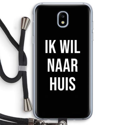 Ik wil naar huis - Zwart: Samsung Galaxy J5 (2017) Transparant Hoesje met koord